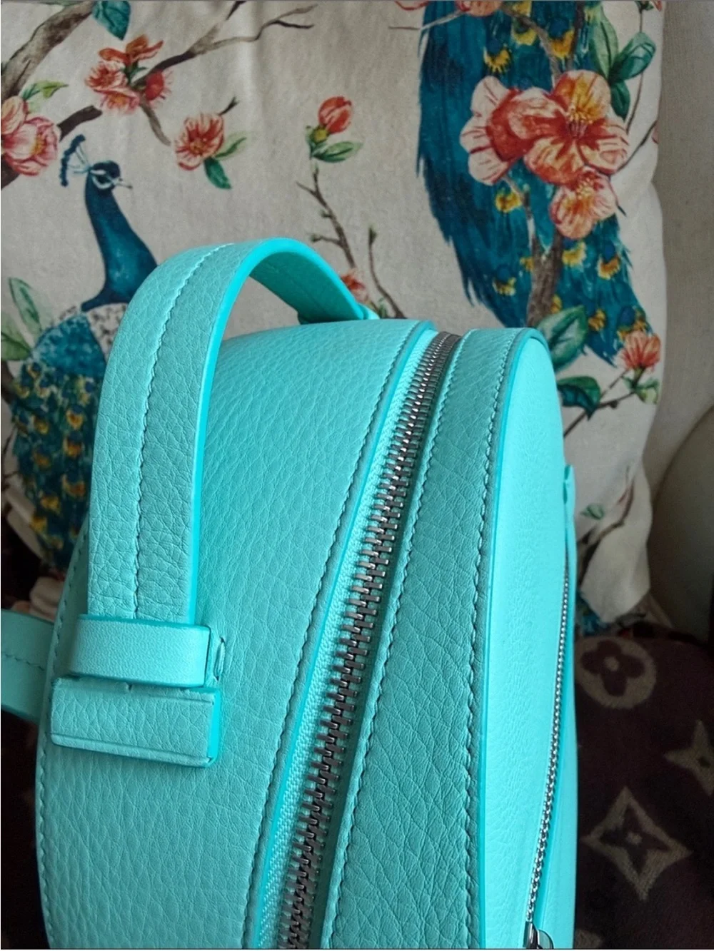 NWT Tiffany & Co. Aqua Leather Mini Backpack
